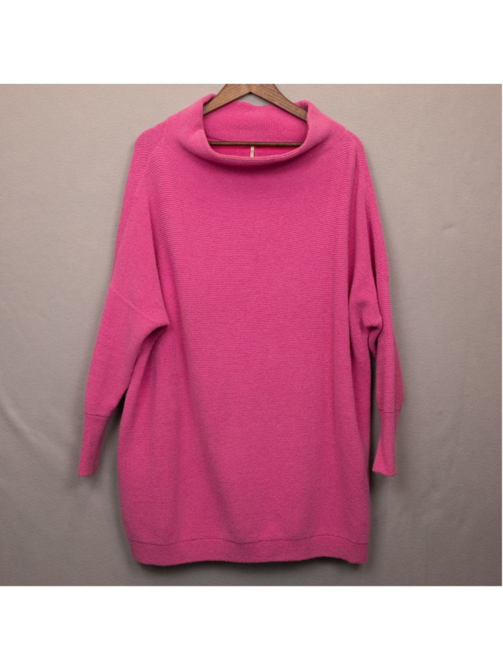 Free People Ottoman slouchy oversized pink tunic sweater-L